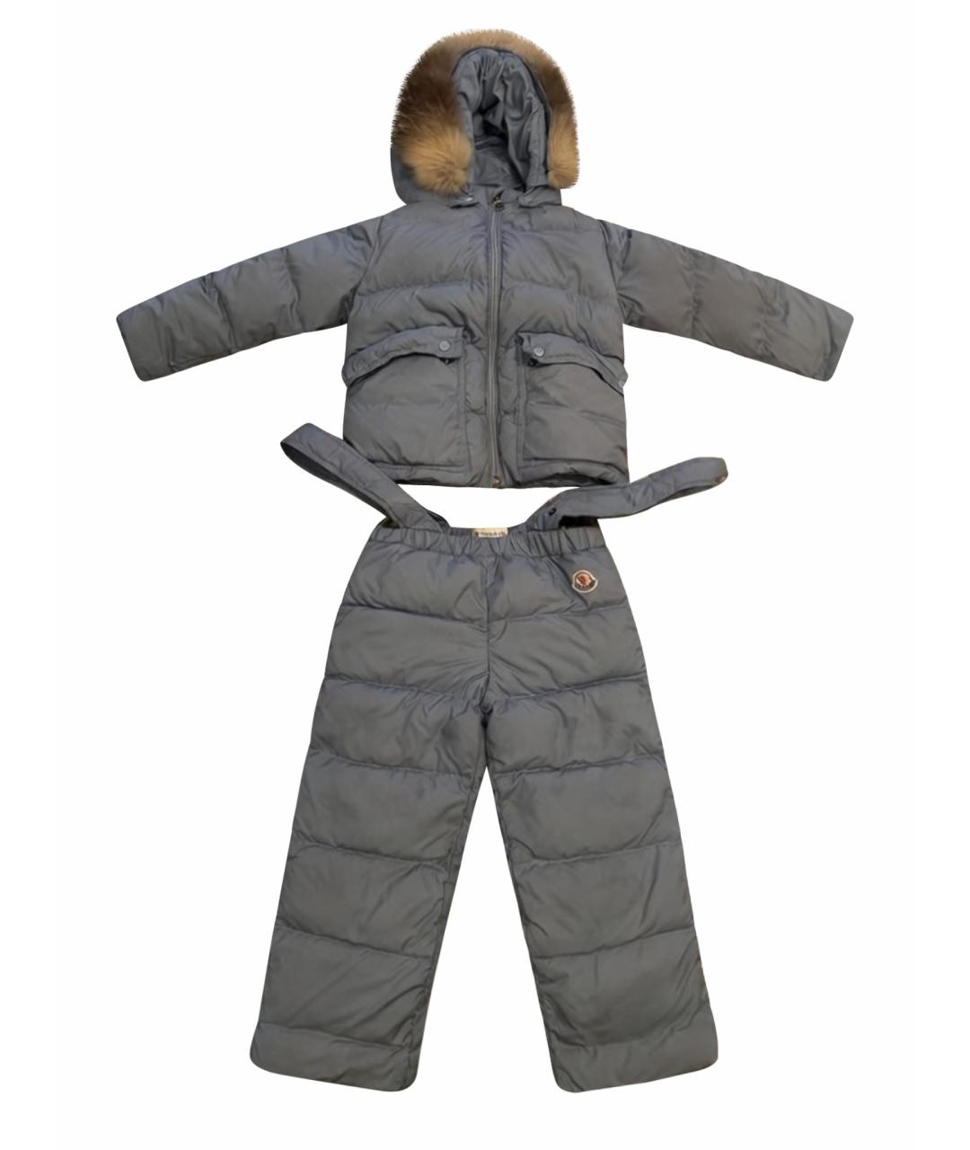 MONCLER KIDS Голубой полиэстеровый комбинезон, фото 1