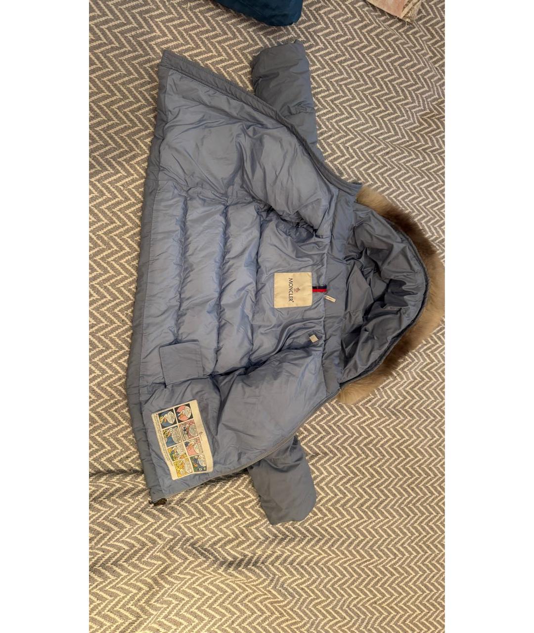 MONCLER KIDS Голубой полиэстеровый комбинезон, фото 2