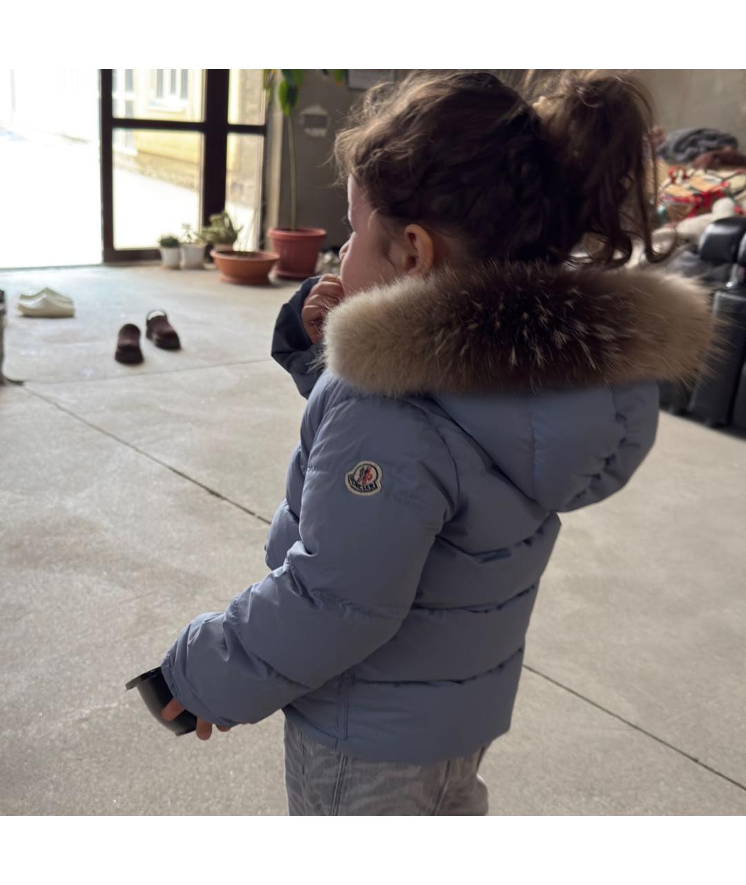 MONCLER KIDS Голубой полиэстеровый комбинезон, фото 8