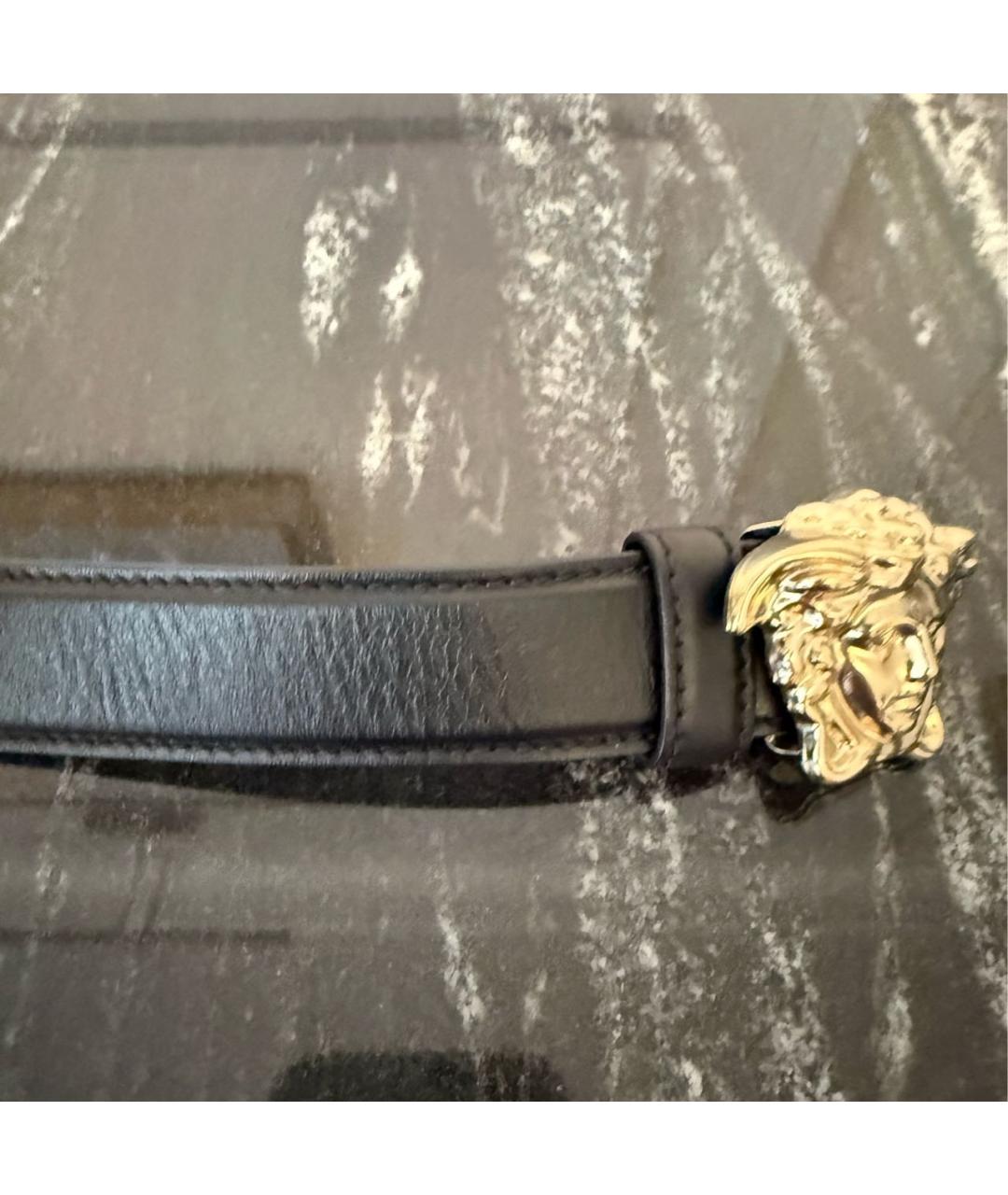 VERSACE Черный кожаный ремень, фото 2