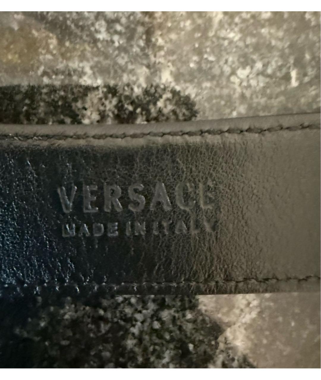 VERSACE Черный кожаный ремень, фото 4