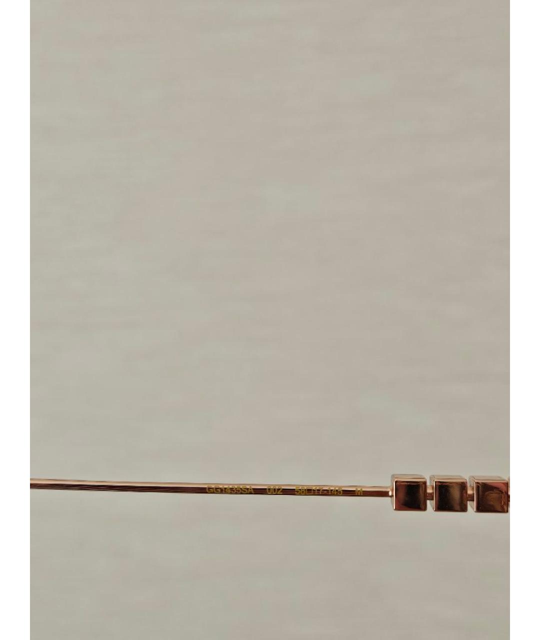 GUCCI Золотые металлические солнцезащитные очки, фото 5