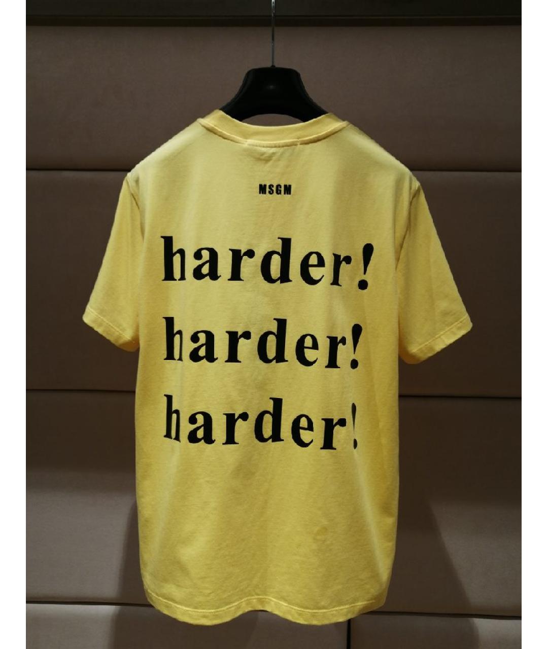 MSGM Желтая хлопковая футболка, фото 2