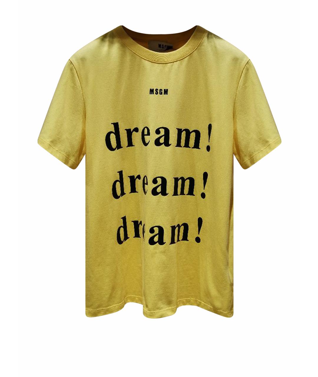 MSGM Желтая хлопковая футболка, фото 1