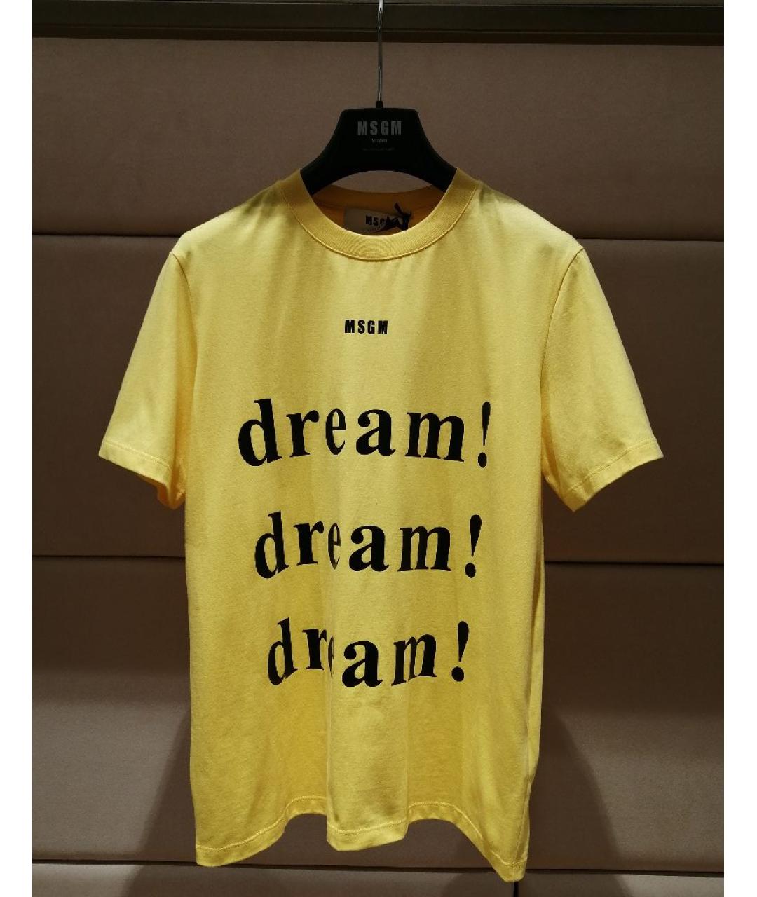 MSGM Желтая хлопковая футболка, фото 3