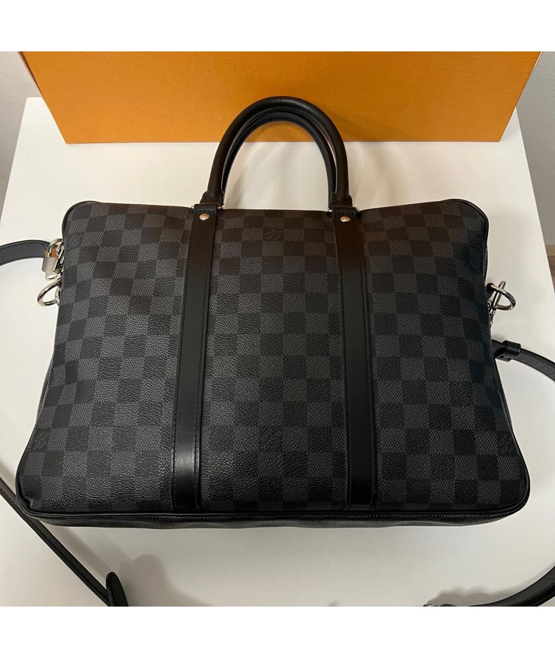 LOUIS VUITTON Черный портфель, фото 8