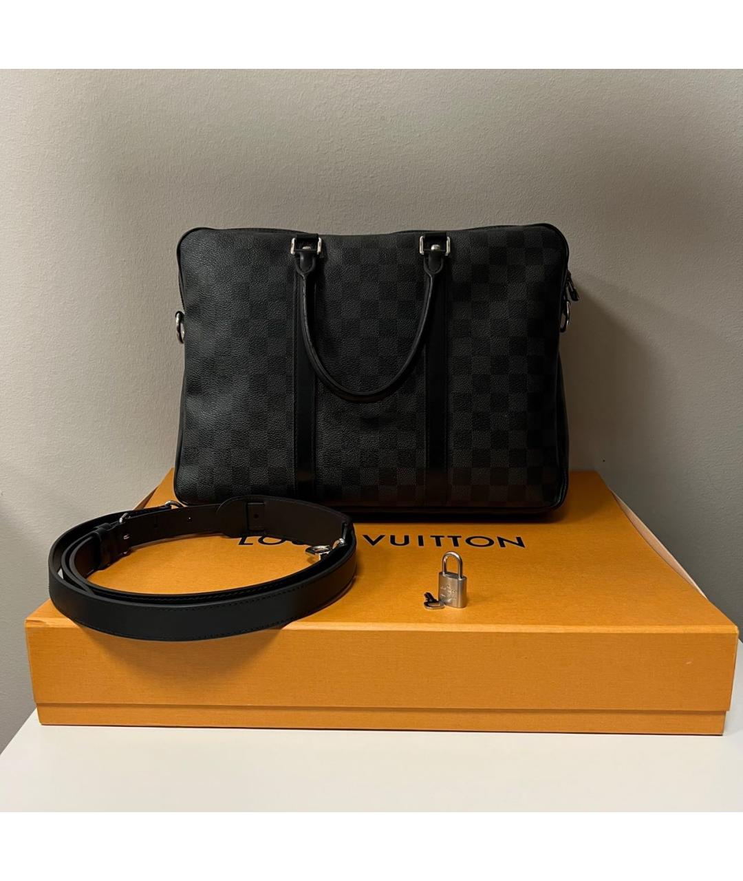 LOUIS VUITTON Черный портфель, фото 4