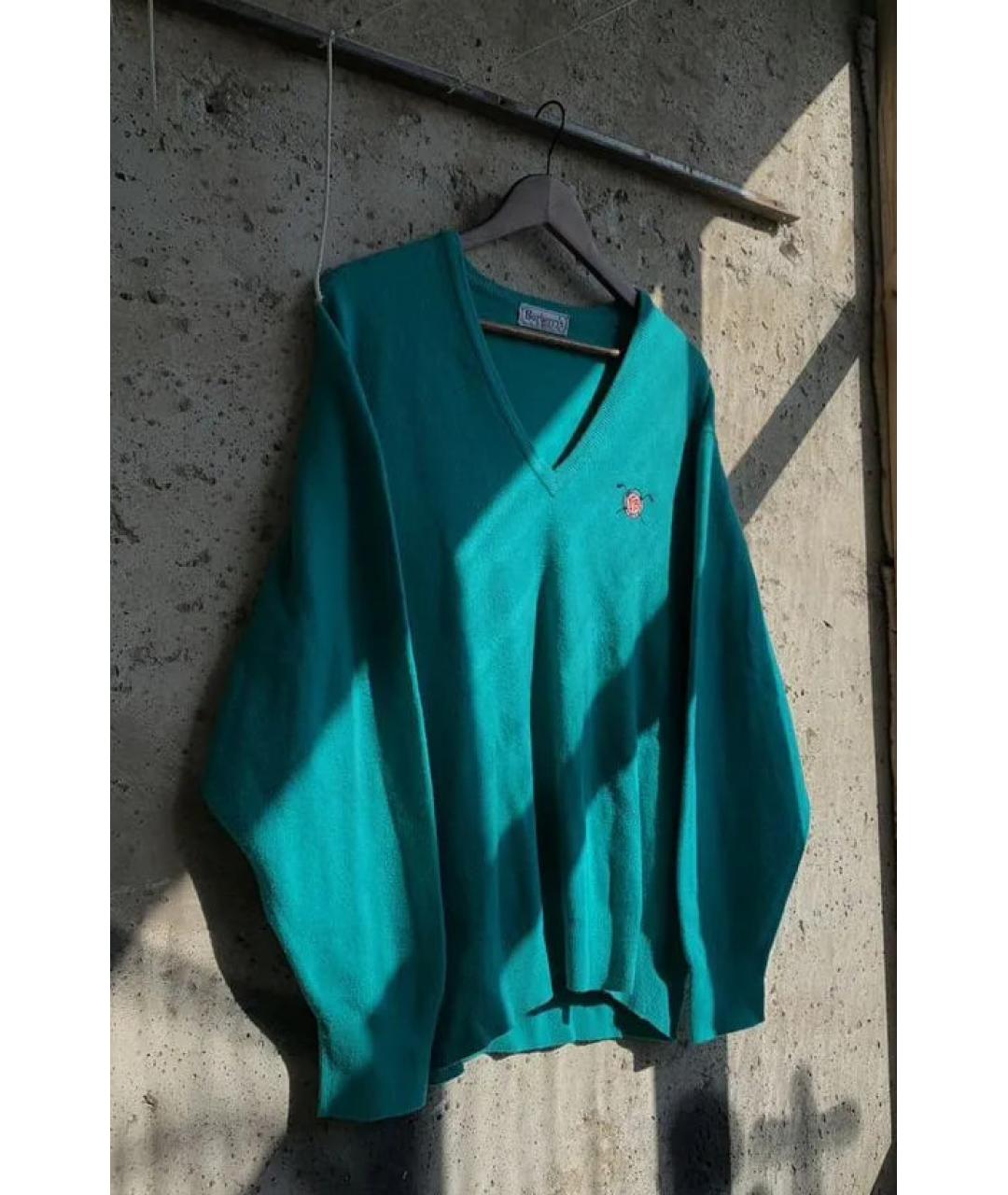 BURBERRY Бирюзовый шерстяной джемпер / свитер, фото 6