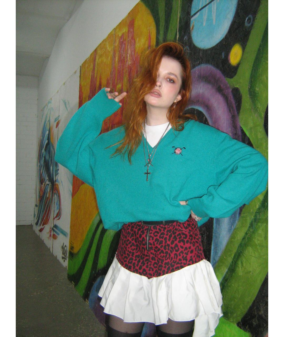 BURBERRY Бирюзовый шерстяной джемпер / свитер, фото 5