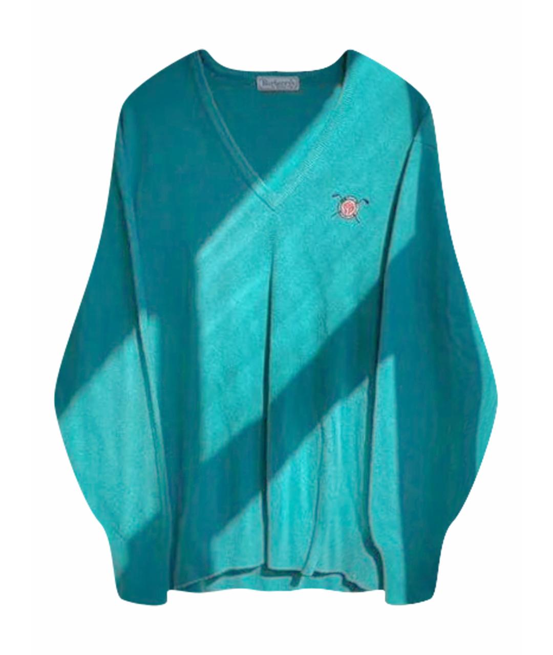 BURBERRY Бирюзовый шерстяной джемпер / свитер, фото 1