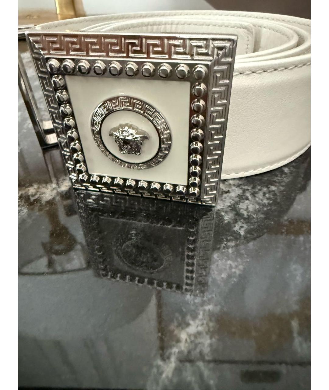 VERSACE Белый кожаный ремень, фото 3