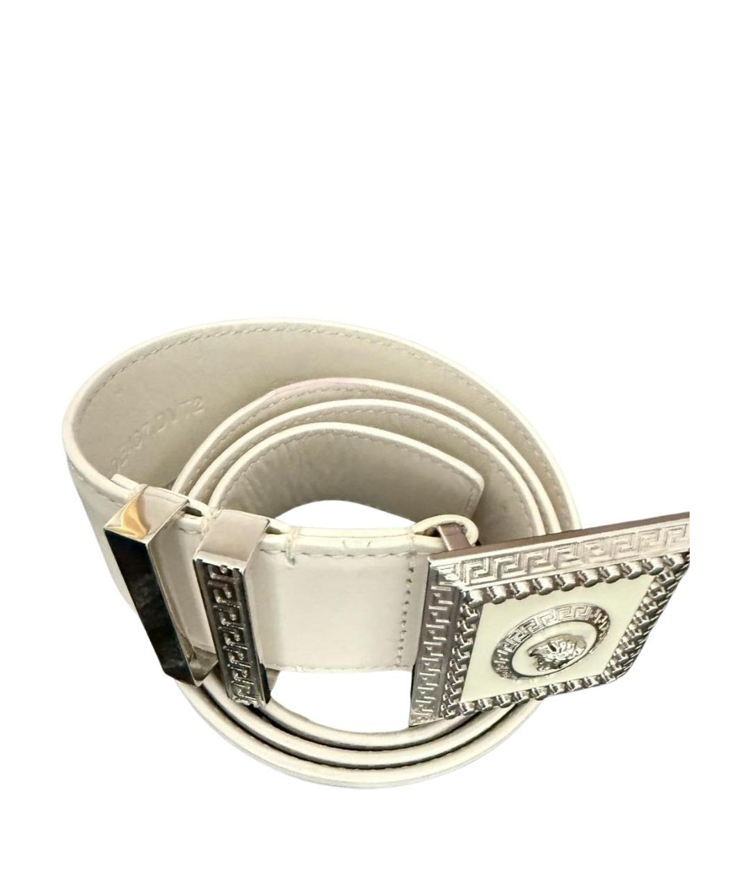 VERSACE Белый кожаный ремень, фото 1