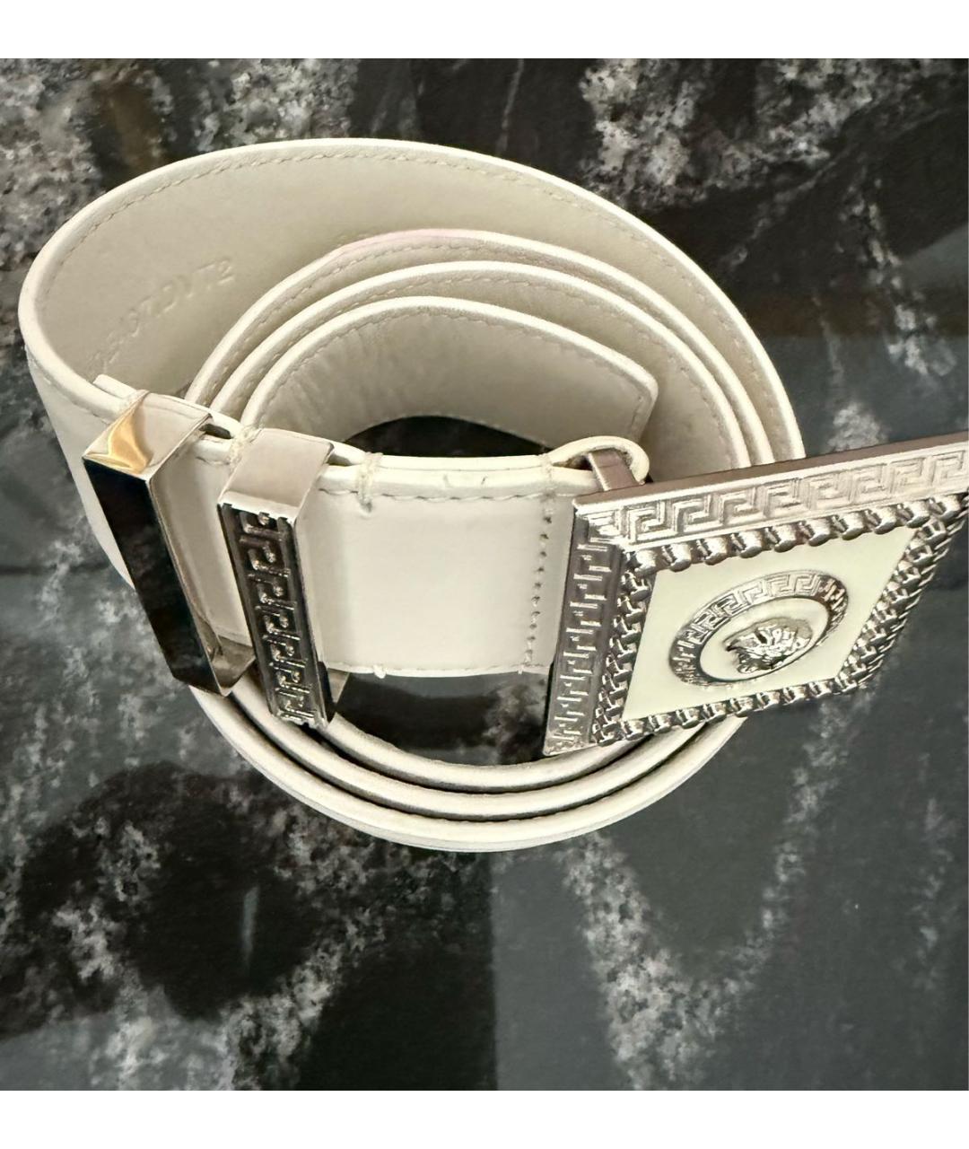 VERSACE Белый кожаный ремень, фото 5