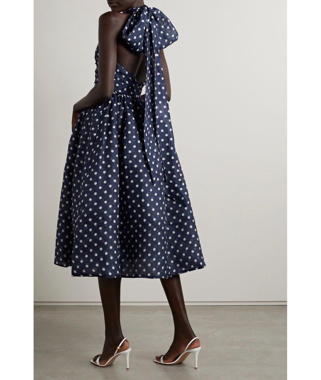 ZIMMERMANN Темно-синее льняное повседневное платье, фото 2