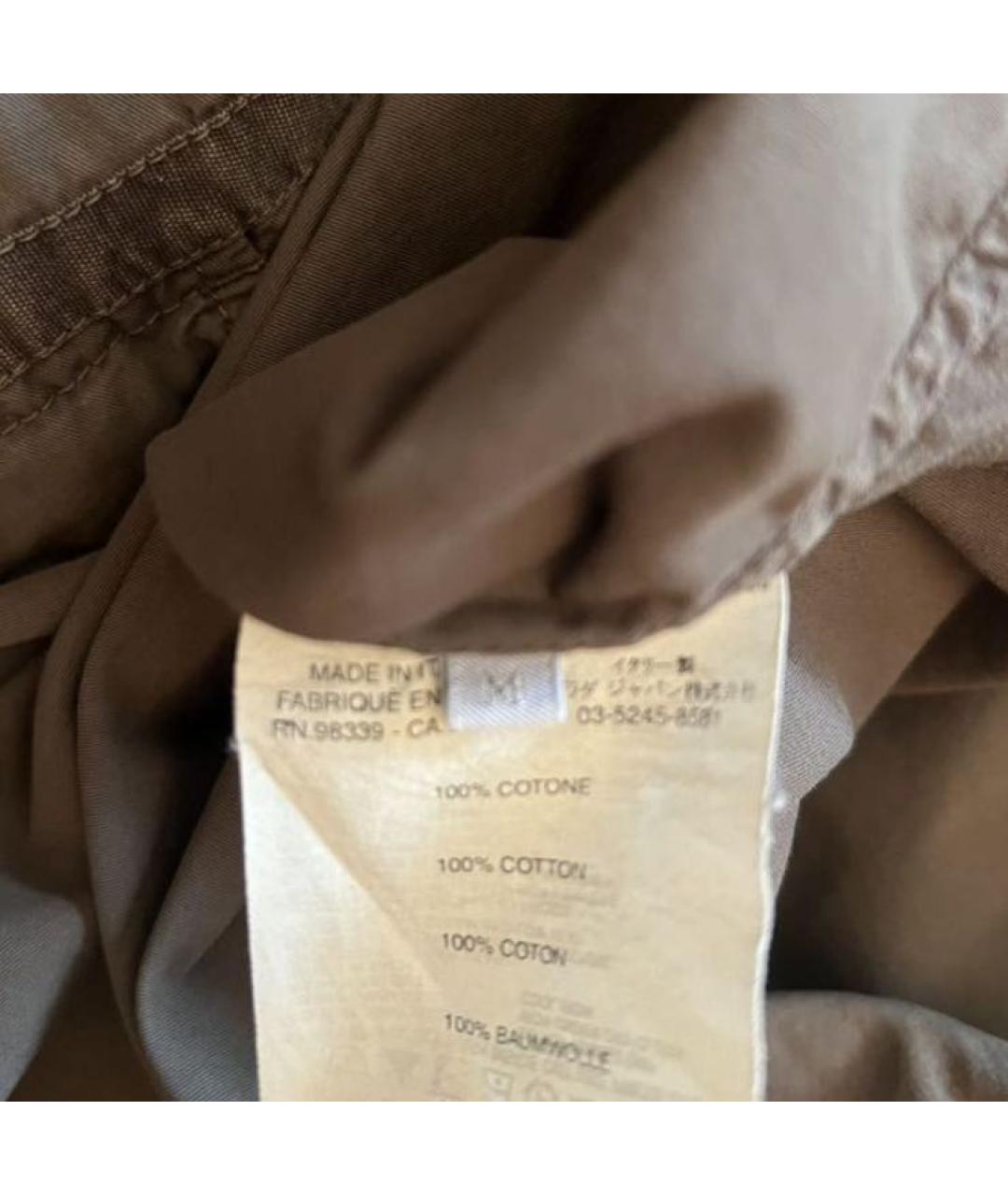 PRADA Коричневая хлопковая кэжуал рубашка, фото 4