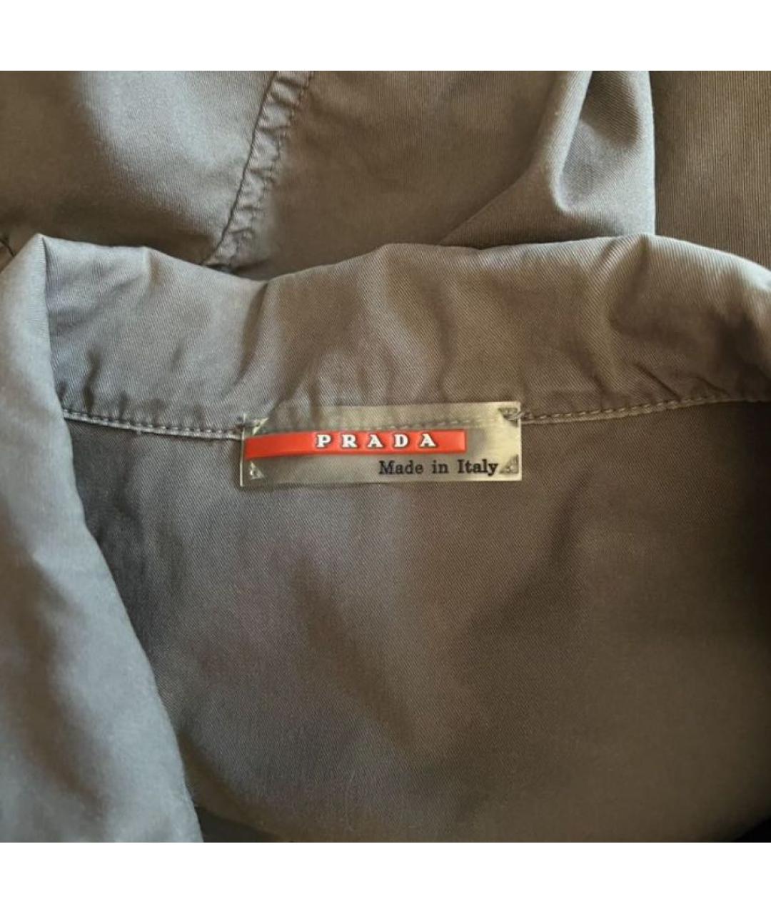 PRADA Коричневая хлопковая кэжуал рубашка, фото 3