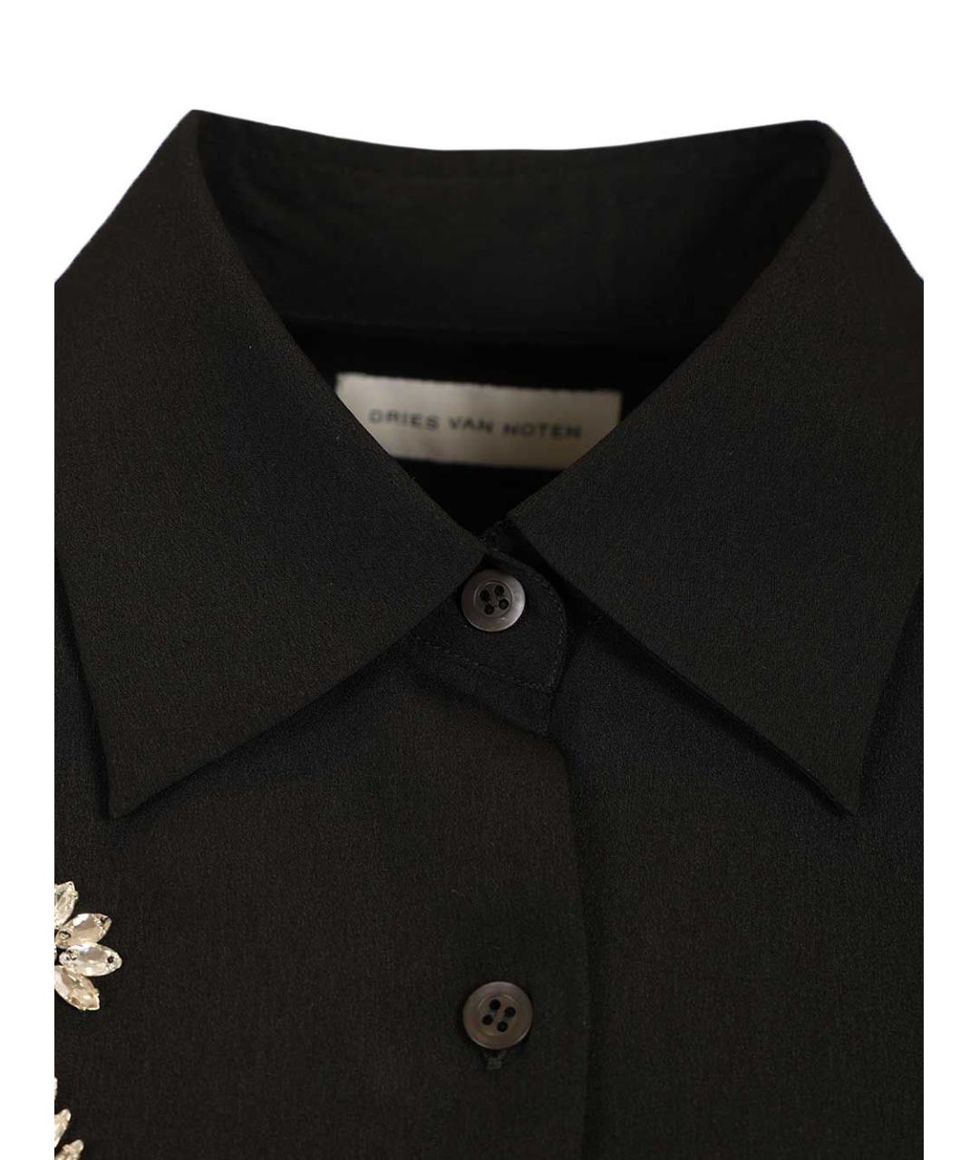 DRIES VAN NOTEN Черная полиэстеровая рубашка, фото 4
