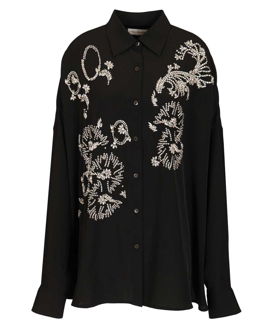 DRIES VAN NOTEN Черная полиэстеровая рубашка, фото 1