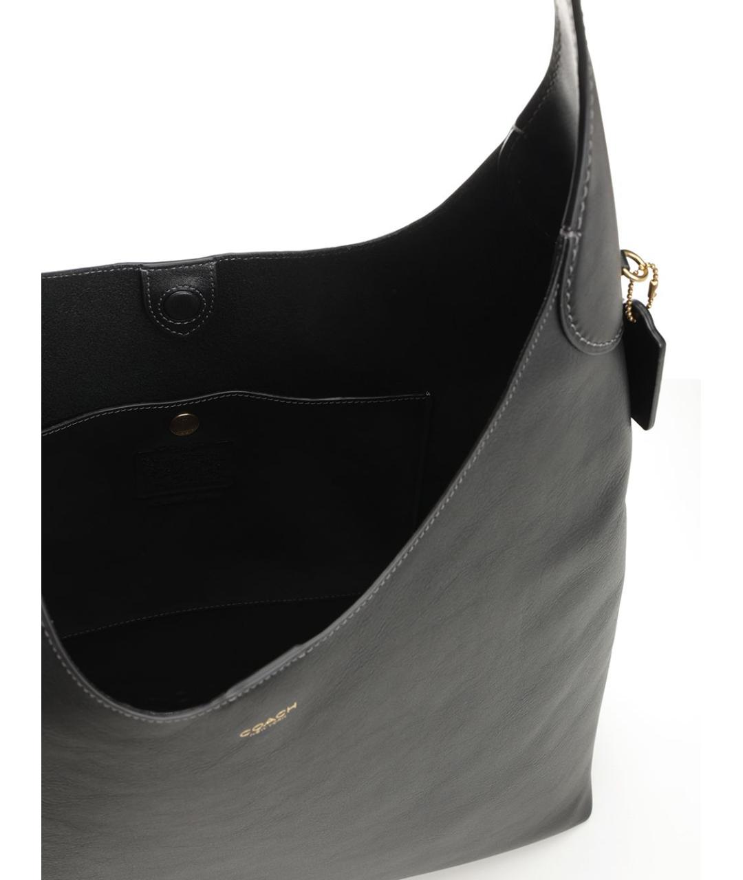 COACH Черная кожаная сумка через плечо, фото 4