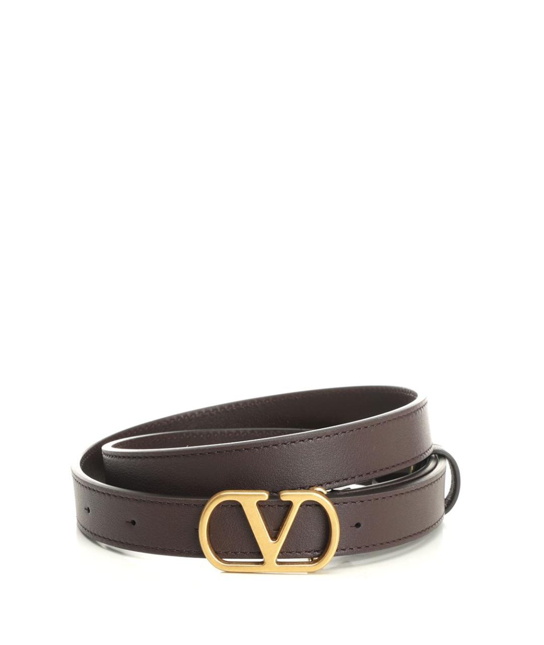 VALENTINO Коричневый кожаный ремень, фото 1