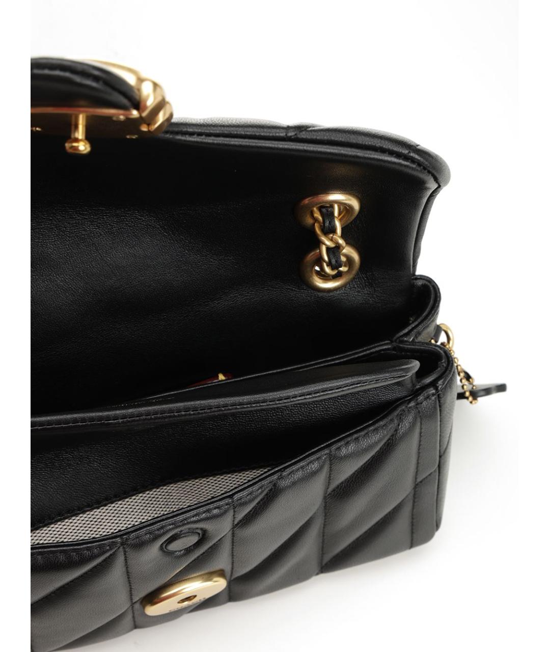 COACH Черная кожаная сумка через плечо, фото 5