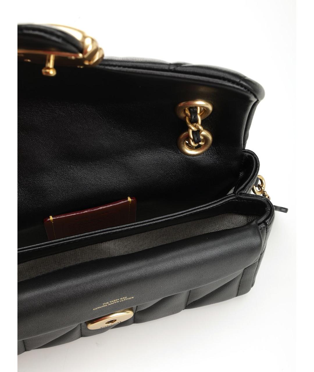 COACH Черная кожаная сумка через плечо, фото 4