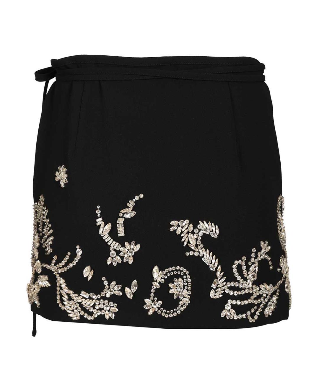 DRIES VAN NOTEN Черная полиэстеровая юбка миди, фото 2