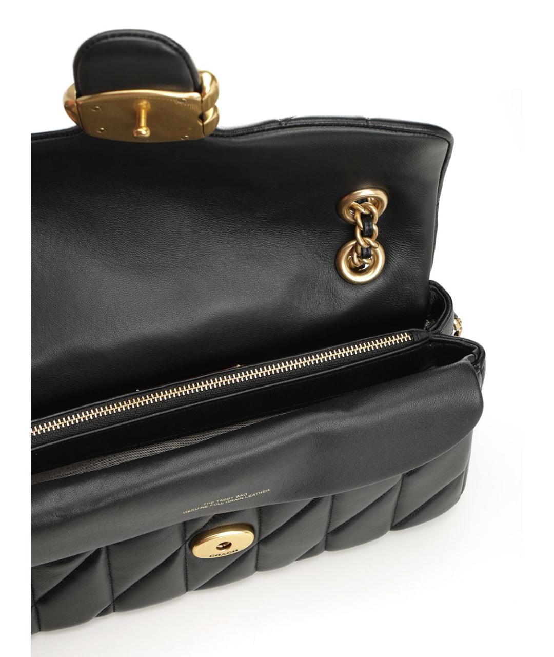 COACH Черная кожаная сумка через плечо, фото 4