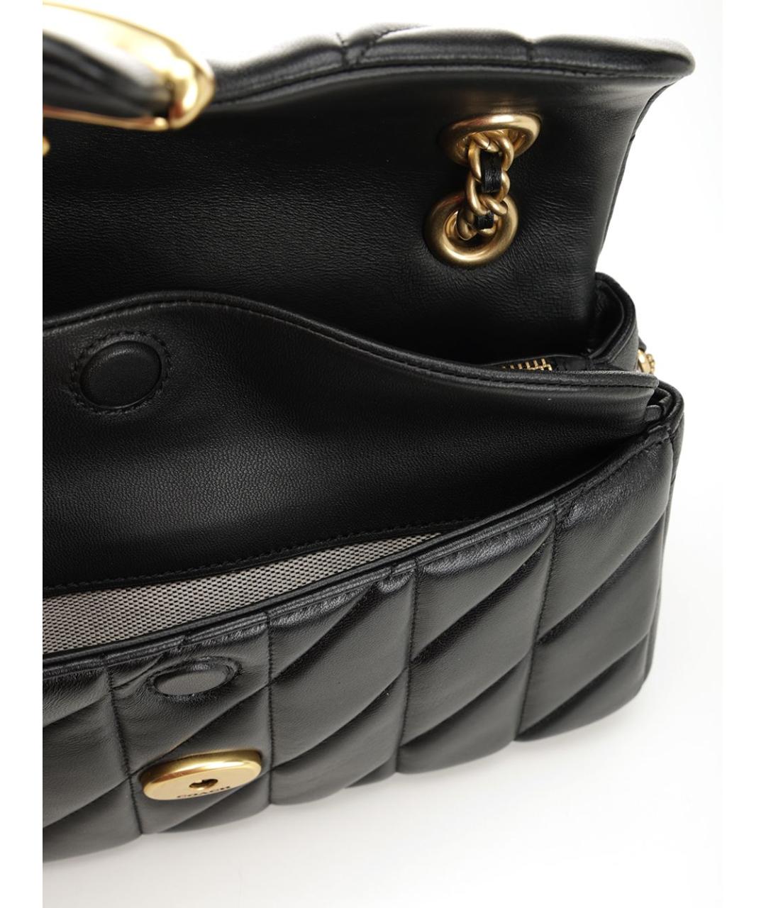 COACH Черная кожаная сумка через плечо, фото 5