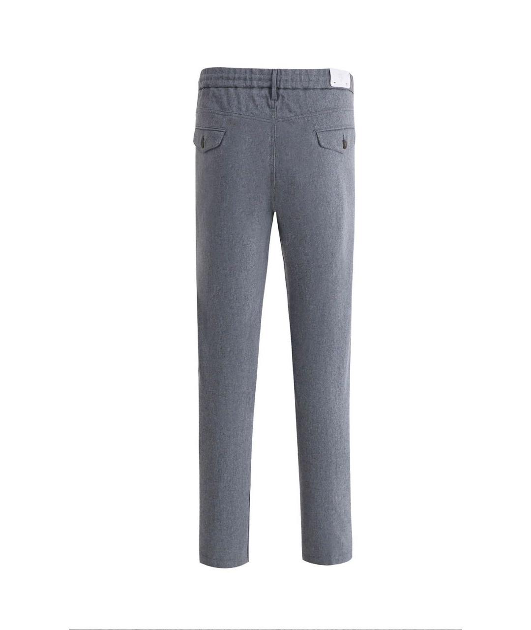 ELEVENTY Серые хлопко-эластановые повседневные брюки, фото 2