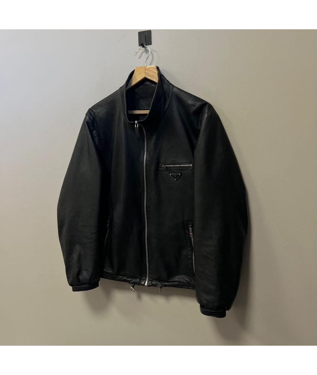 PRADA Черная кожаная куртка, фото 2