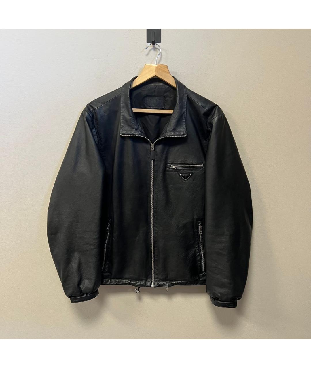 PRADA Черная кожаная куртка, фото 7