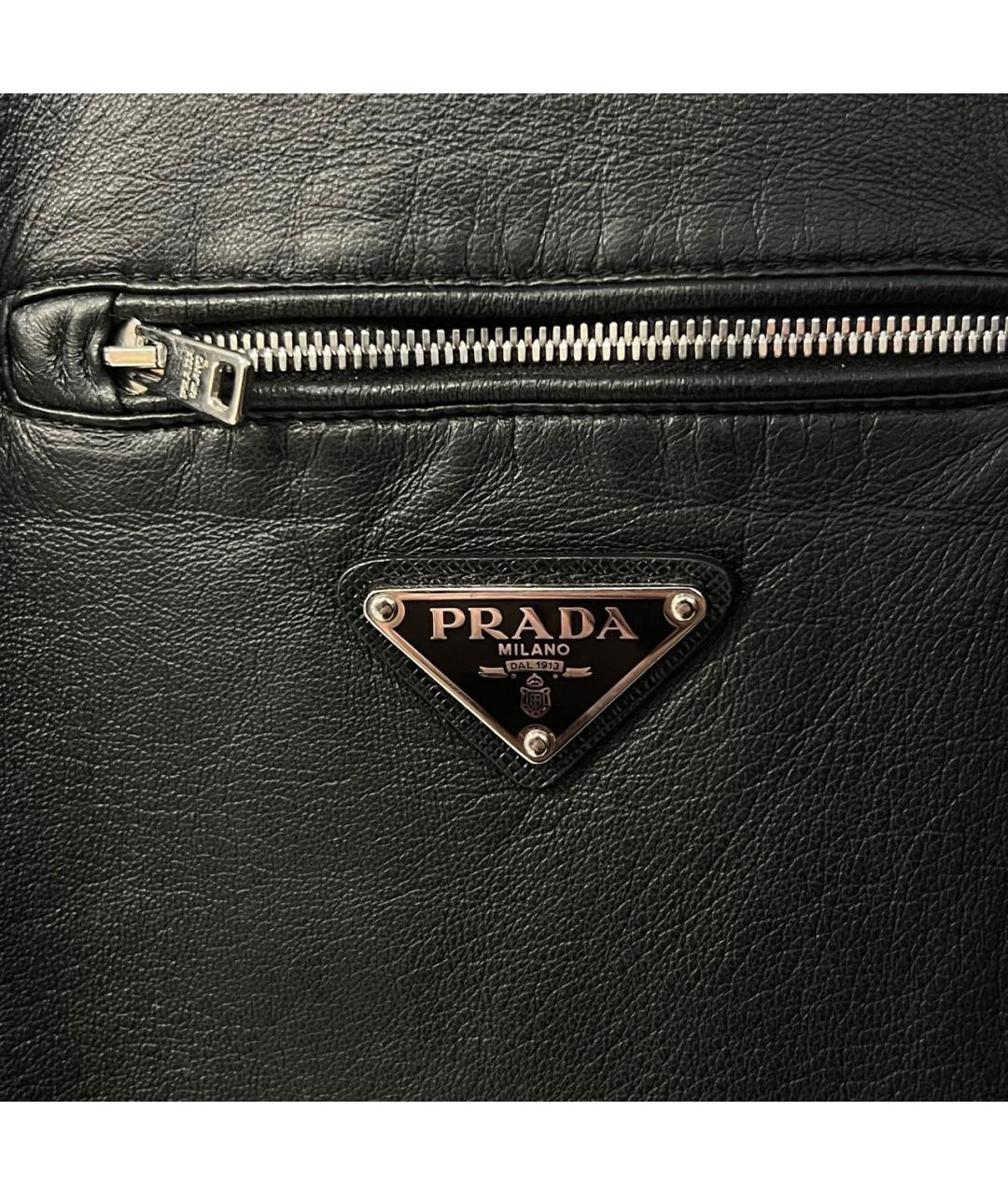 PRADA Черная кожаная куртка, фото 6