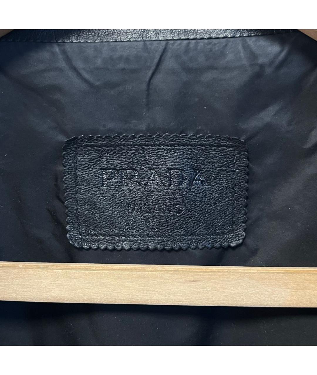 PRADA Черная кожаная куртка, фото 4
