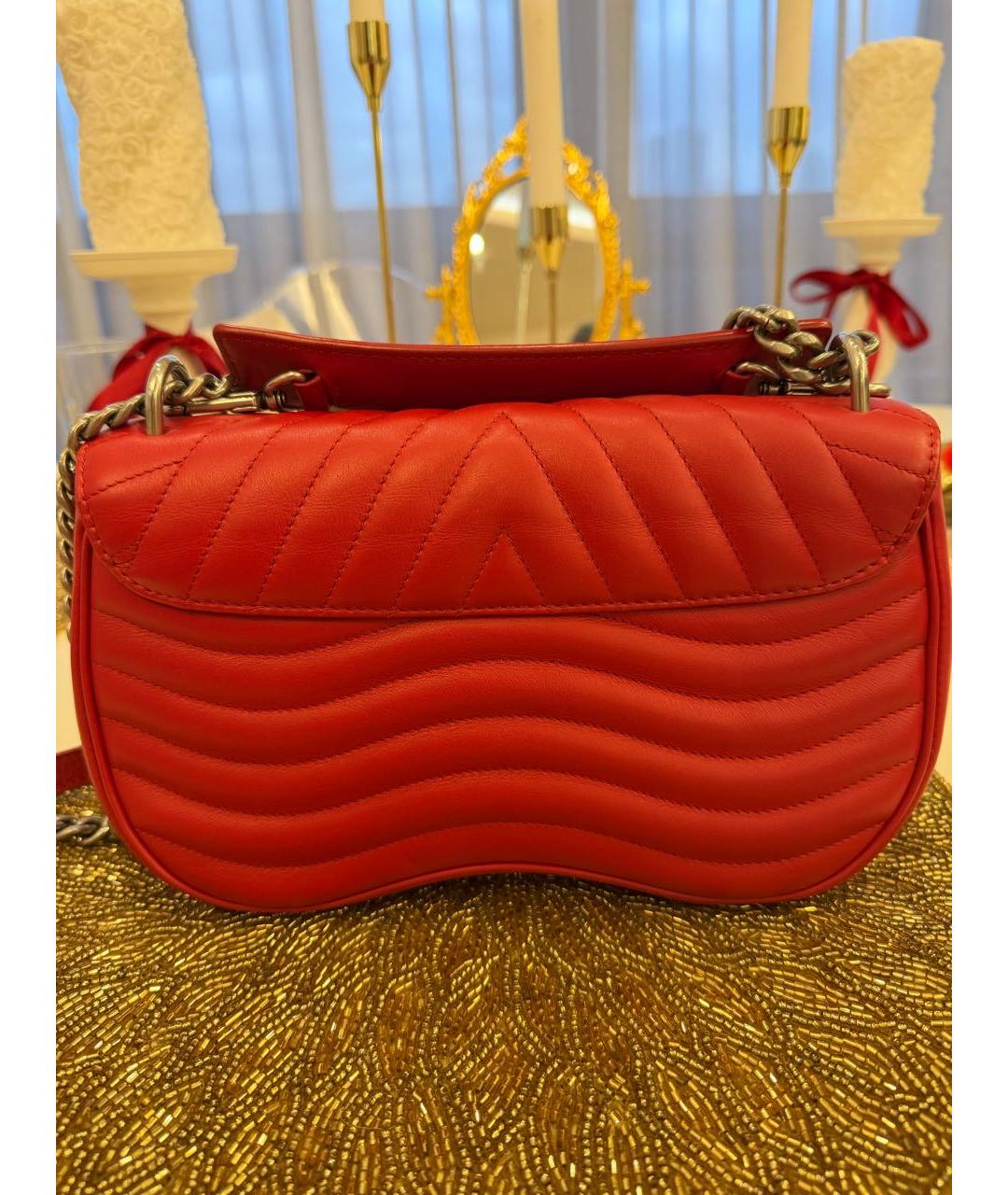 LOUIS VUITTON Красная кожаная сумка через плечо, фото 3