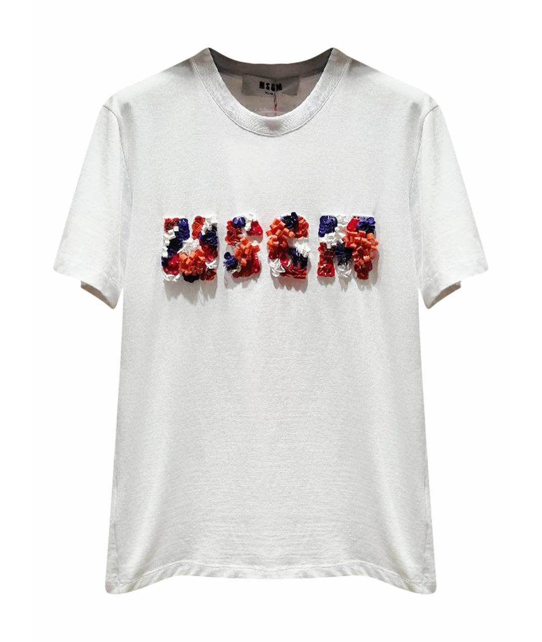 MSGM Белая хлопковая футболка, фото 1