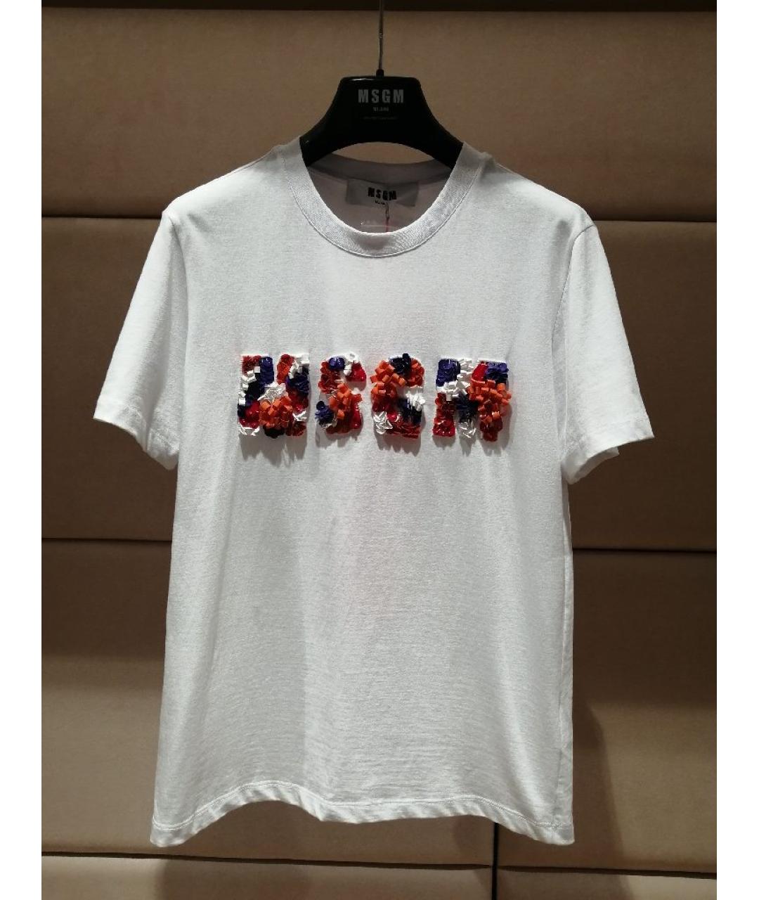 MSGM Белая хлопковая футболка, фото 3