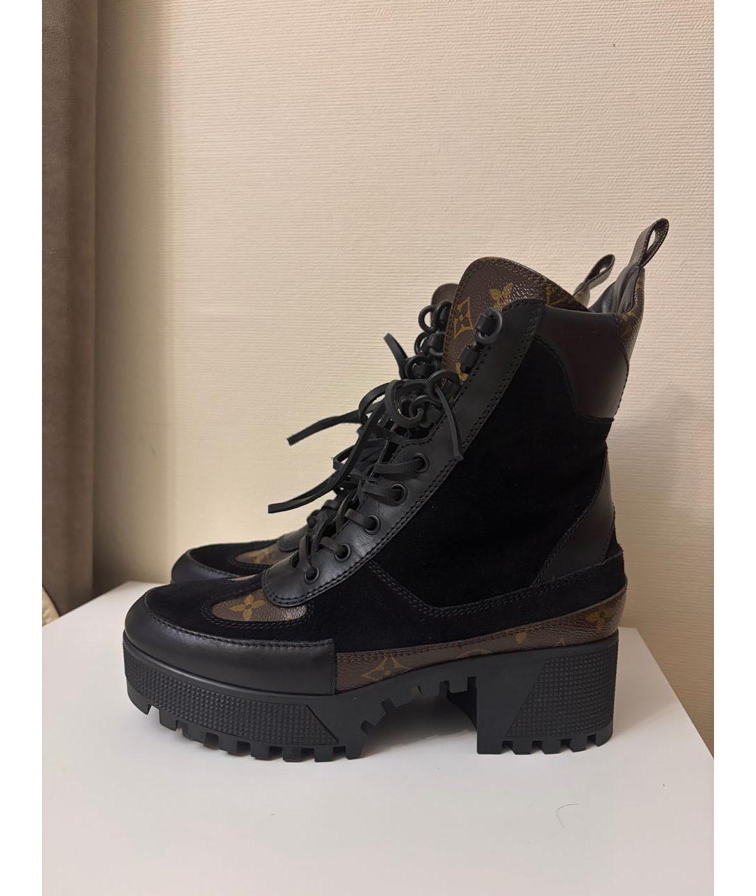 LOUIS VUITTON Черные кожаные ботинки, фото 9