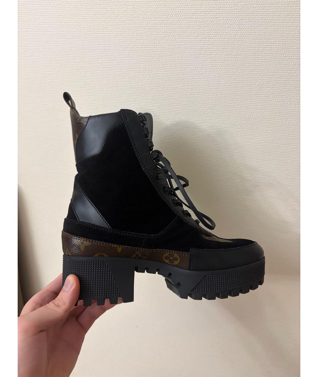 LOUIS VUITTON Черные кожаные ботинки, фото 7