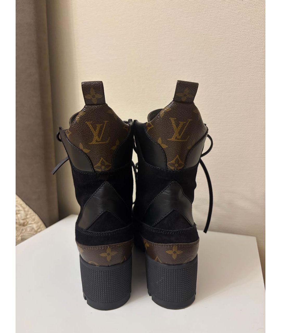 LOUIS VUITTON Черные кожаные ботинки, фото 3