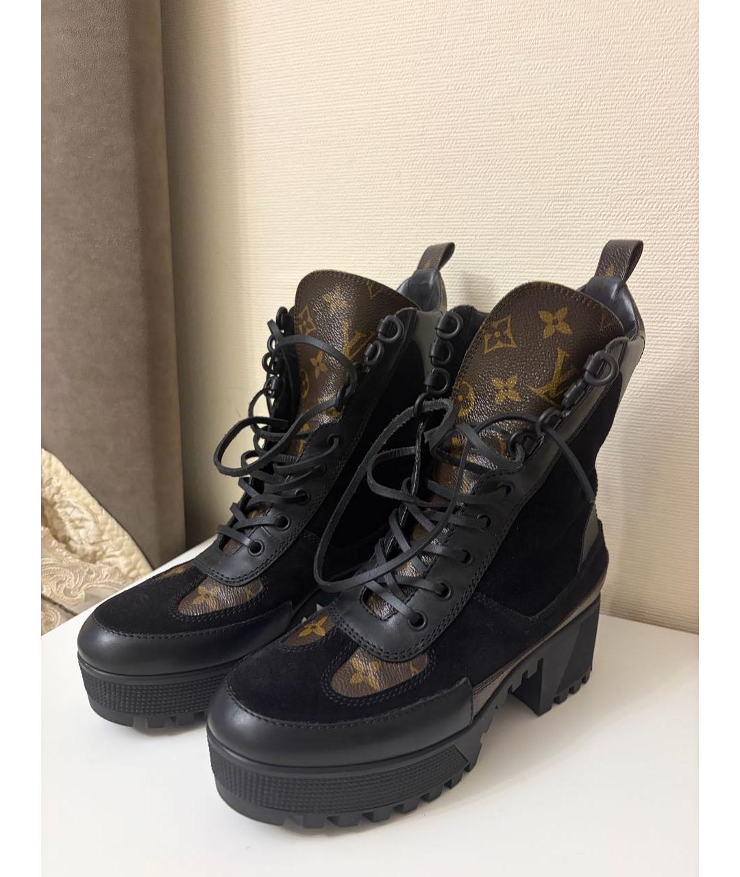 LOUIS VUITTON Черные кожаные ботинки, фото 8