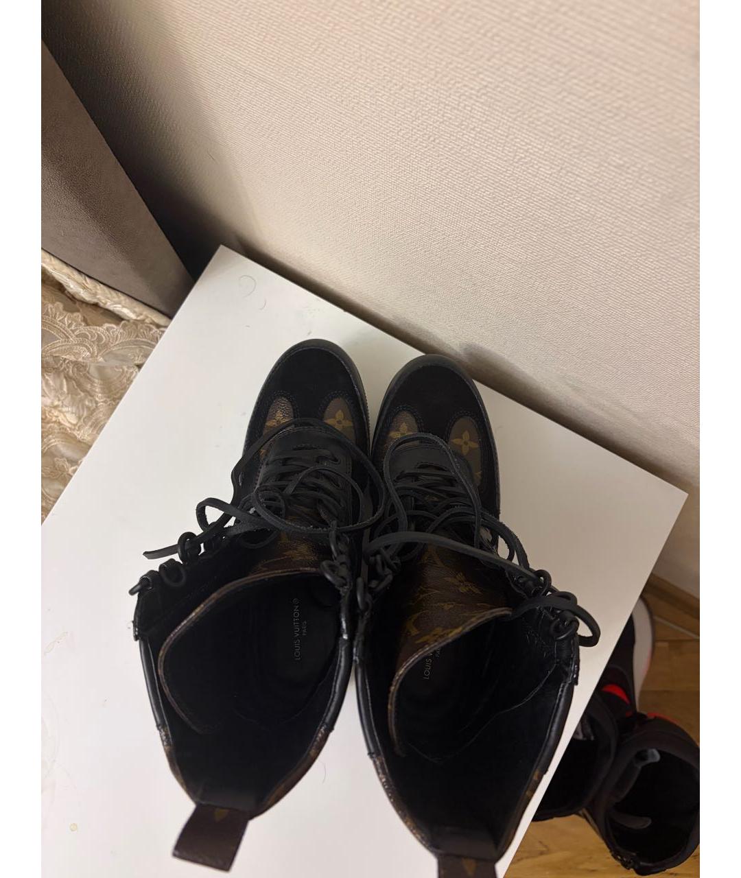 LOUIS VUITTON Черные кожаные ботинки, фото 4