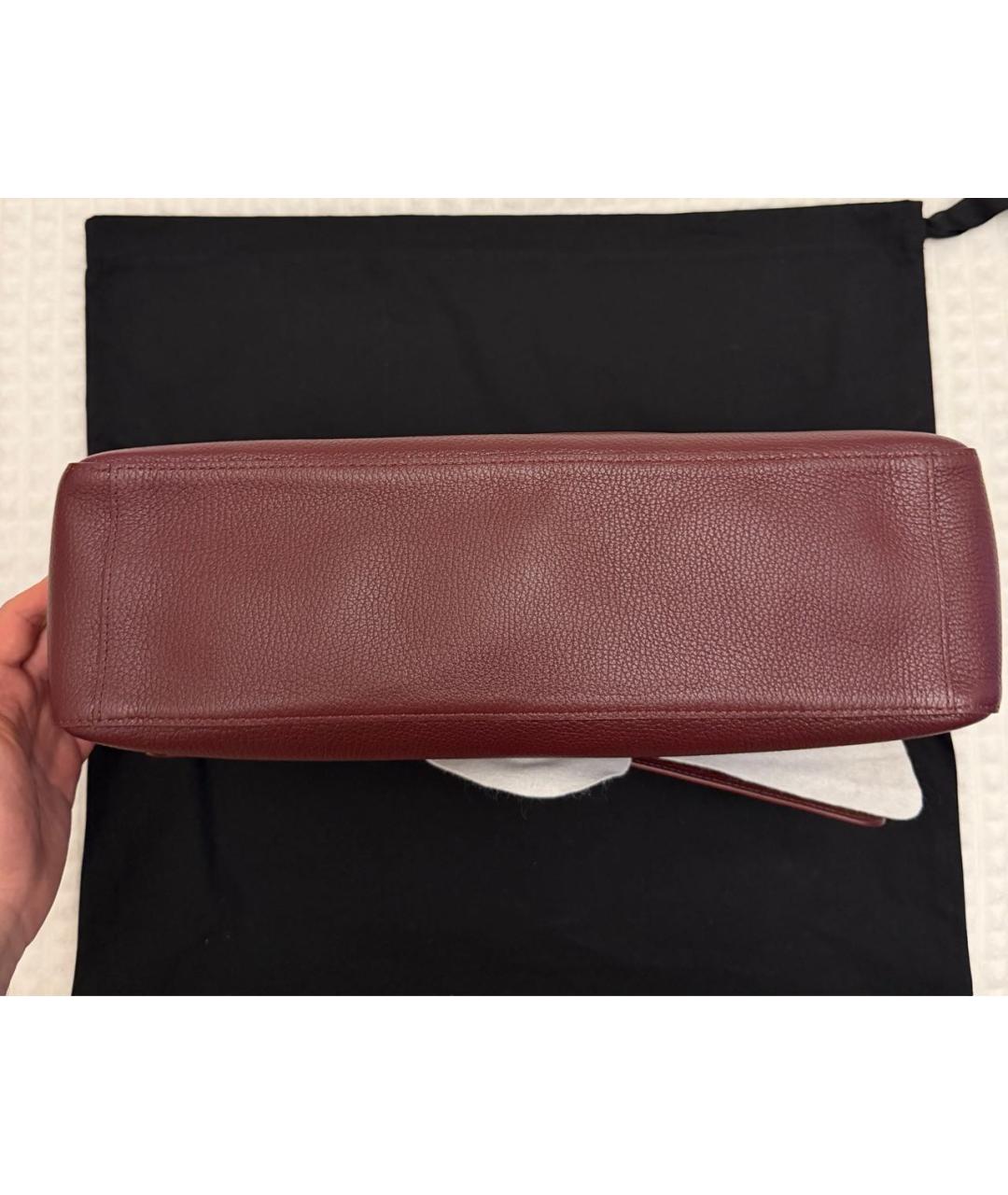 CHANEL Бордовая кожаная сумка через плечо, фото 7