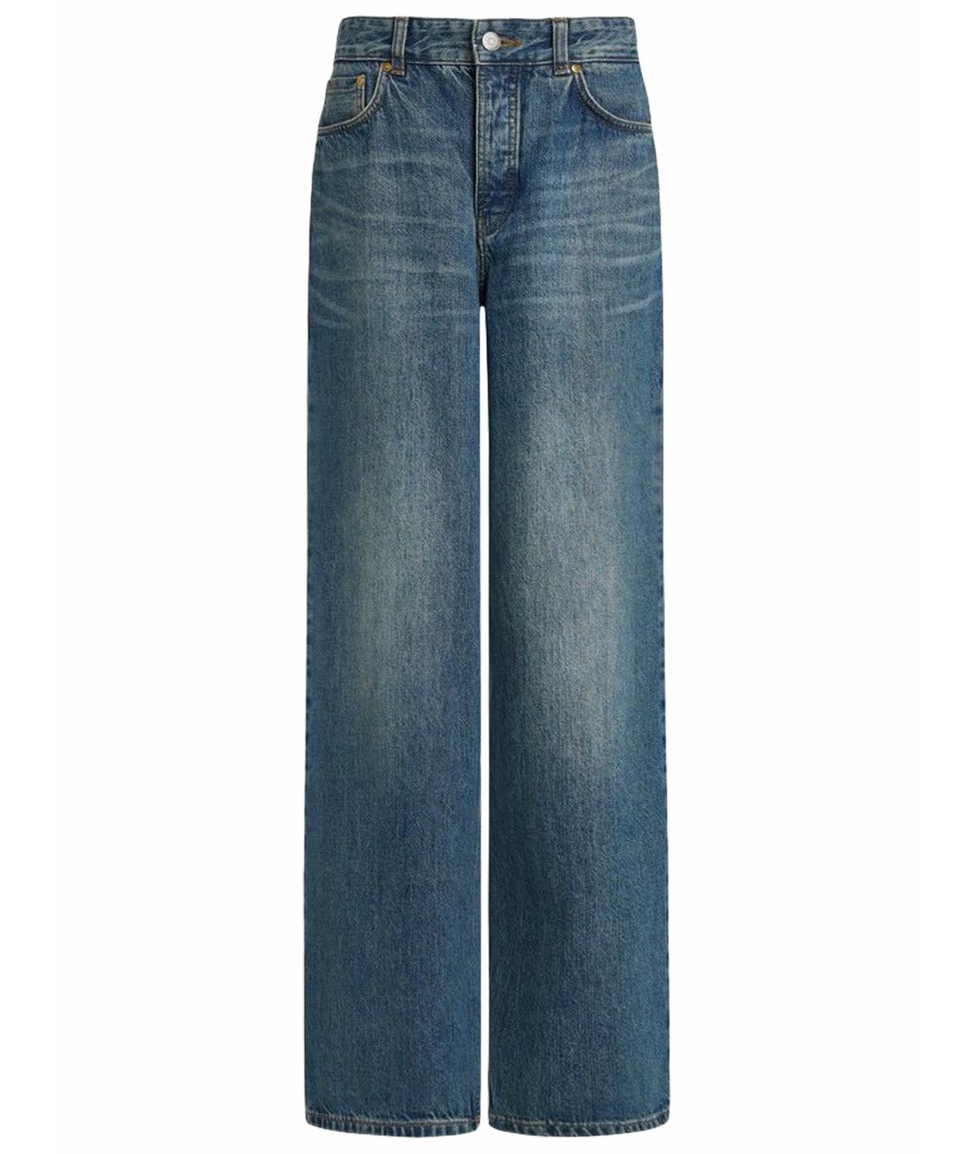 12 STOREEZ Синие хлопковые прямые джинсы, фото 1