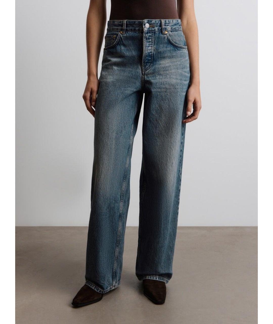 12 STOREEZ Синие хлопковые прямые джинсы, фото 8