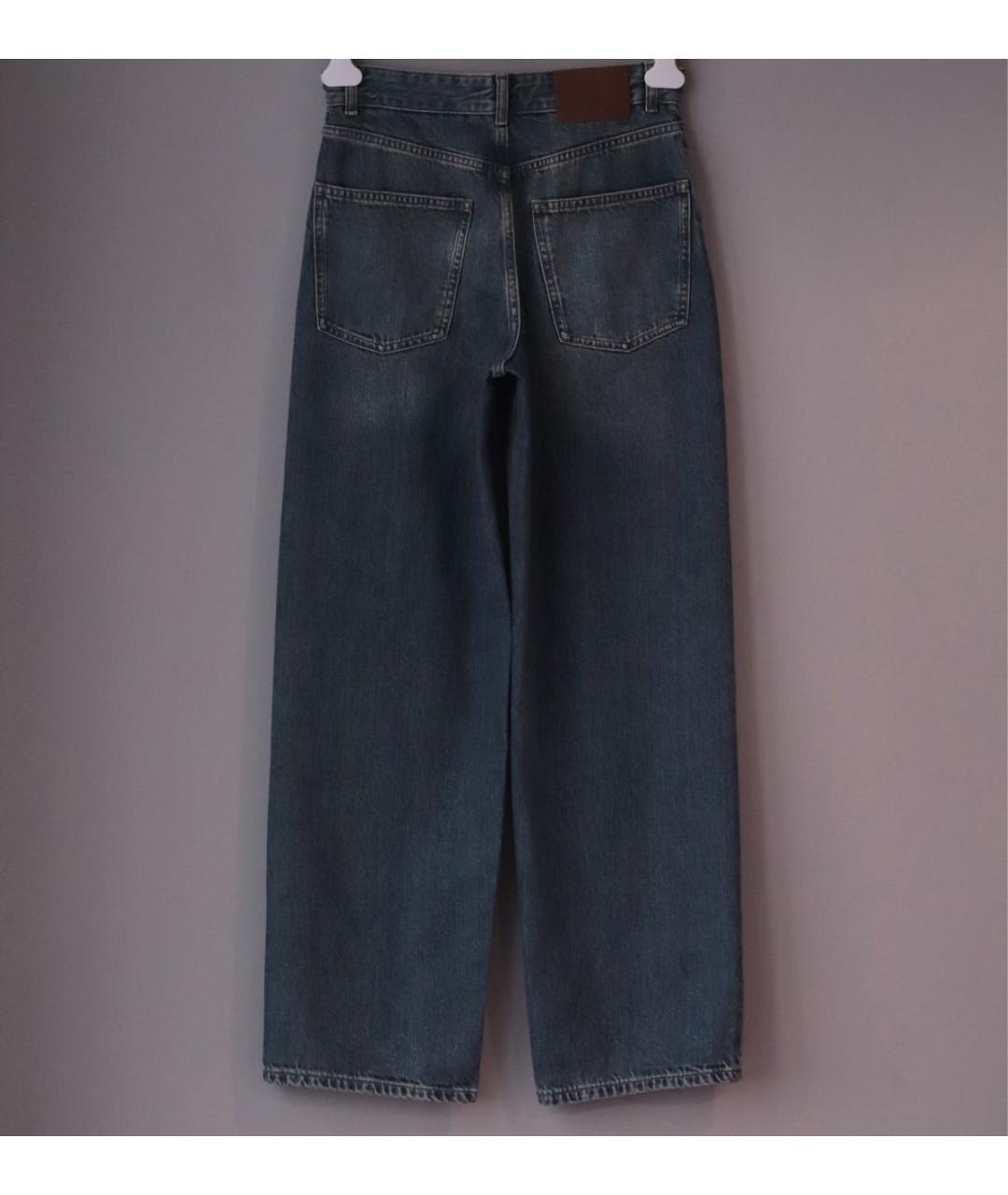 12 STOREEZ Синие хлопковые прямые джинсы, фото 3