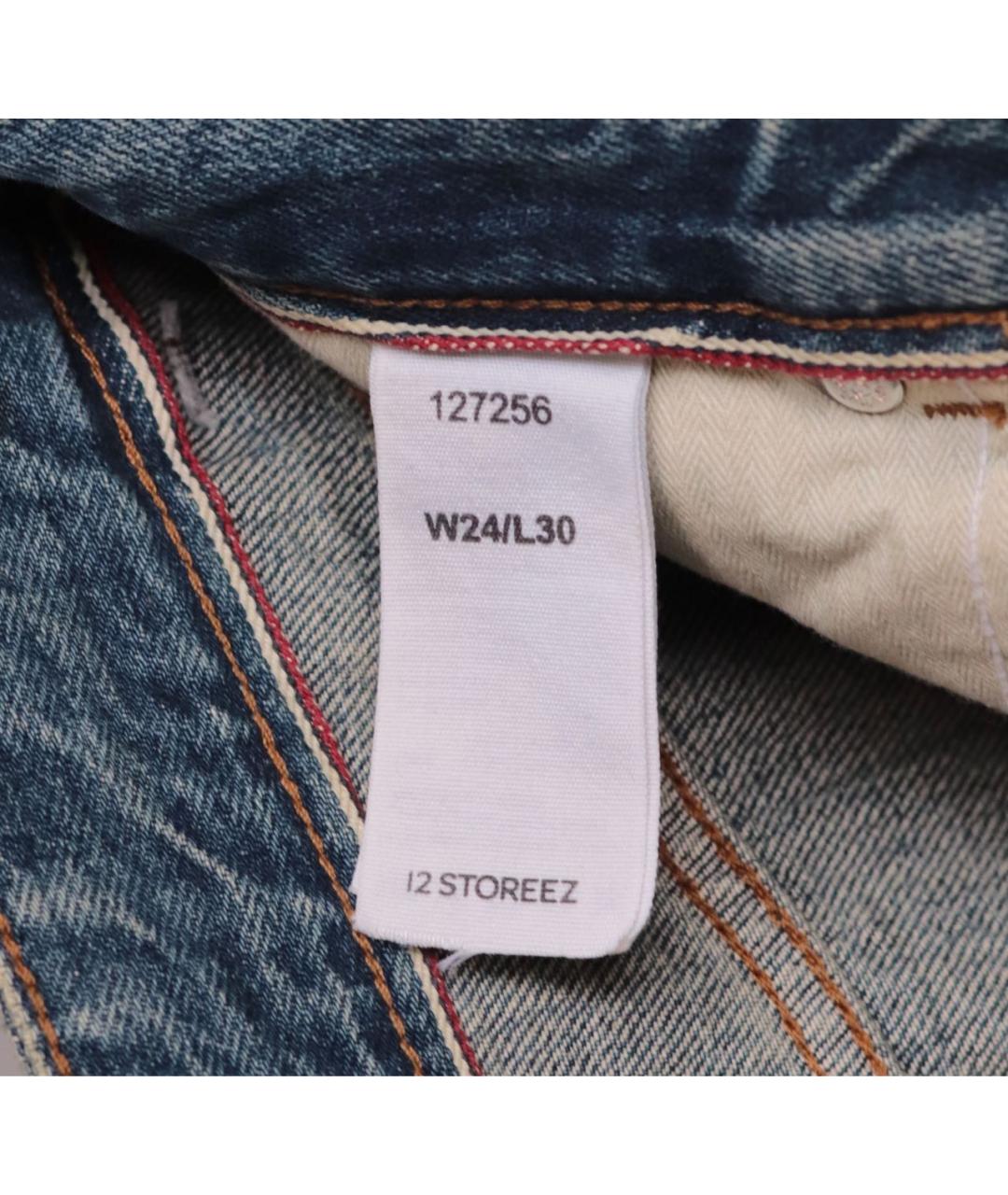 12 STOREEZ Синие хлопковые прямые джинсы, фото 6