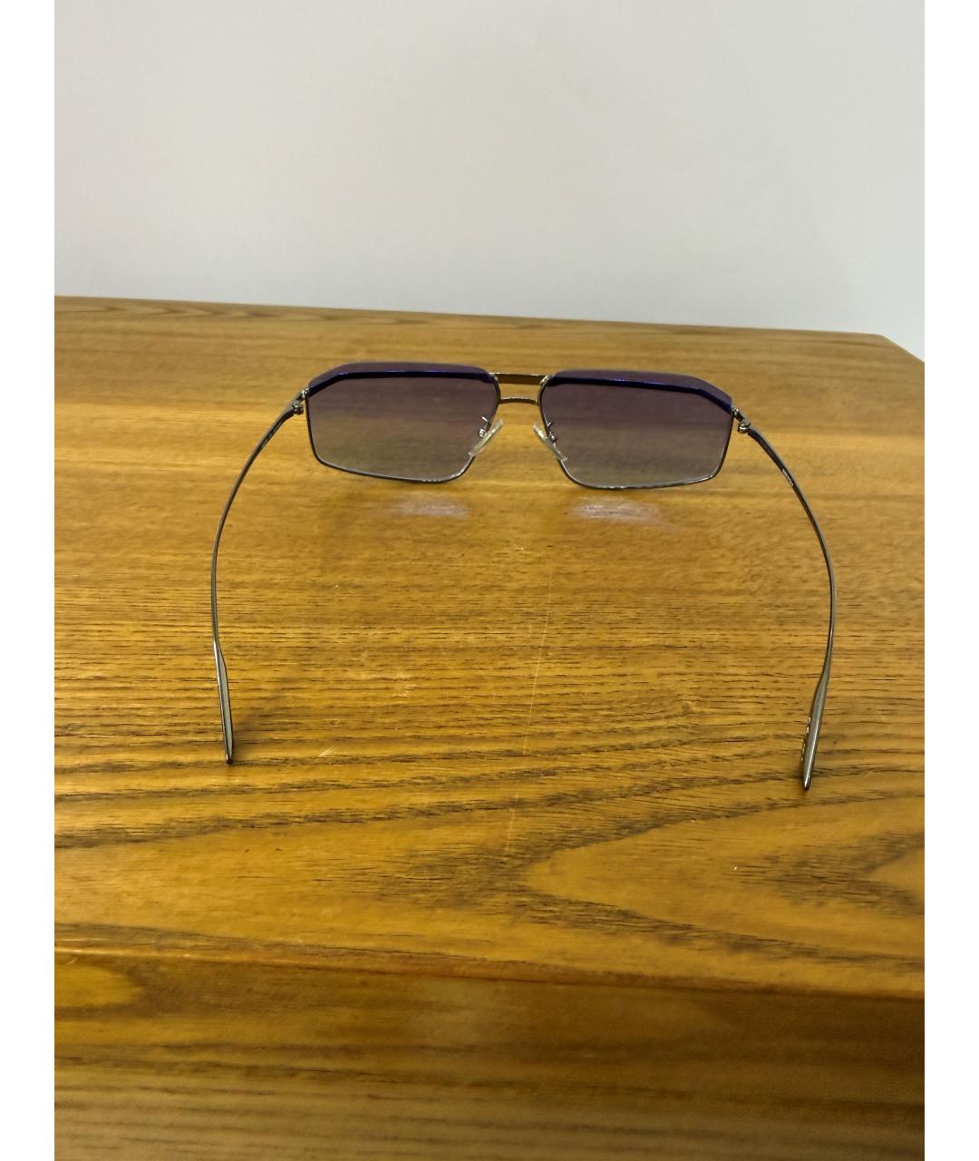 BALENCIAGA Серебряные металлические солнцезащитные очки, фото 3