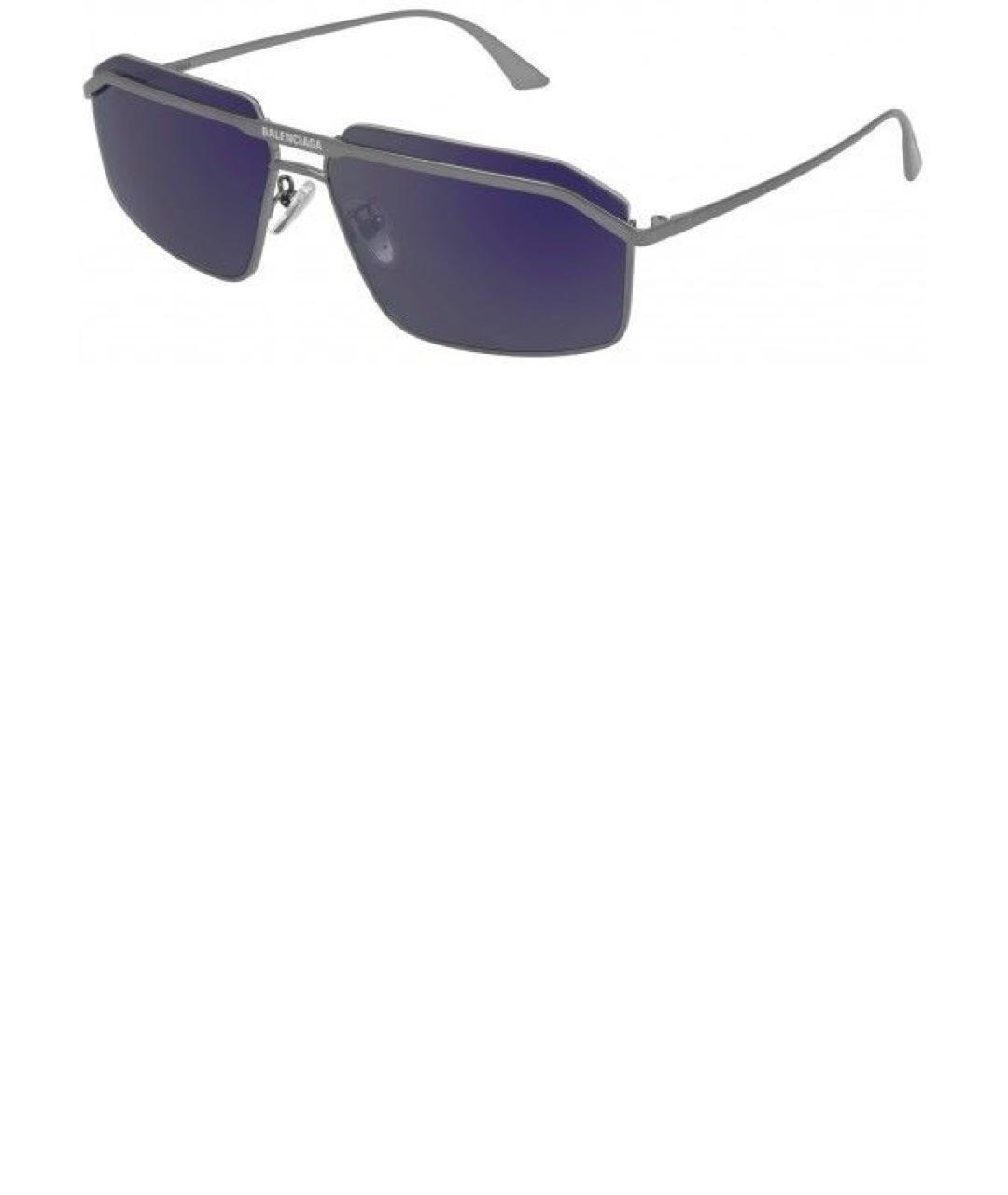 BALENCIAGA Серебряные металлические солнцезащитные очки, фото 9