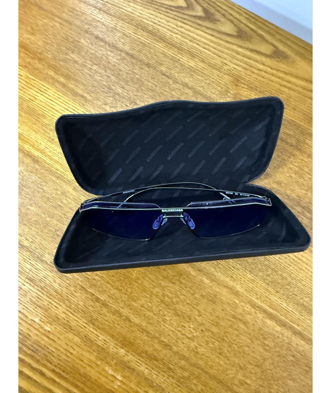 BALENCIAGA Серебряные металлические солнцезащитные очки, фото 7